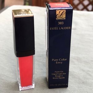 Estée Lauder Pure Envy Paint On Lip Color 303 Controversial with Box Lipstick